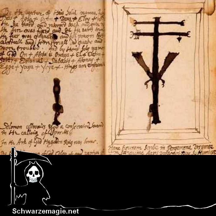Altes Magie-Manuskript aus dem Mittelalter, von zwei unbekannten Hexen verfasst.