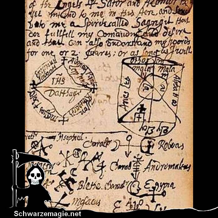 Beschwörungen und Siegel für die Geister. Magie-Buch um das Jahr 1600, von zwei unbekannten Hexen verfasst…