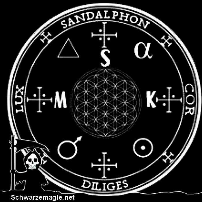Der Erzengel Sandalphon ist in vielen Schriften mit dem Erzengel Metatron identisch. Oben siehst du das Siegel zu seiner Beschwörung.