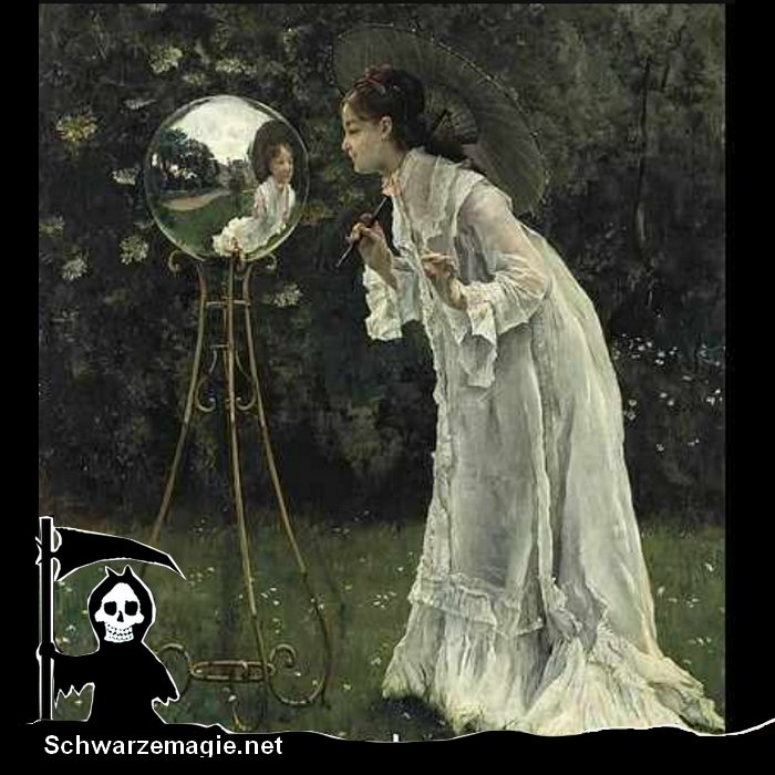 Die Glaskugel (Alfred Stevens, 19. Jahrhundert). Die Glaskugel oder Kristallkugel ist ein Instrument des Okkultismus. Hexen benutzen sie häufig zum Hellsehen.