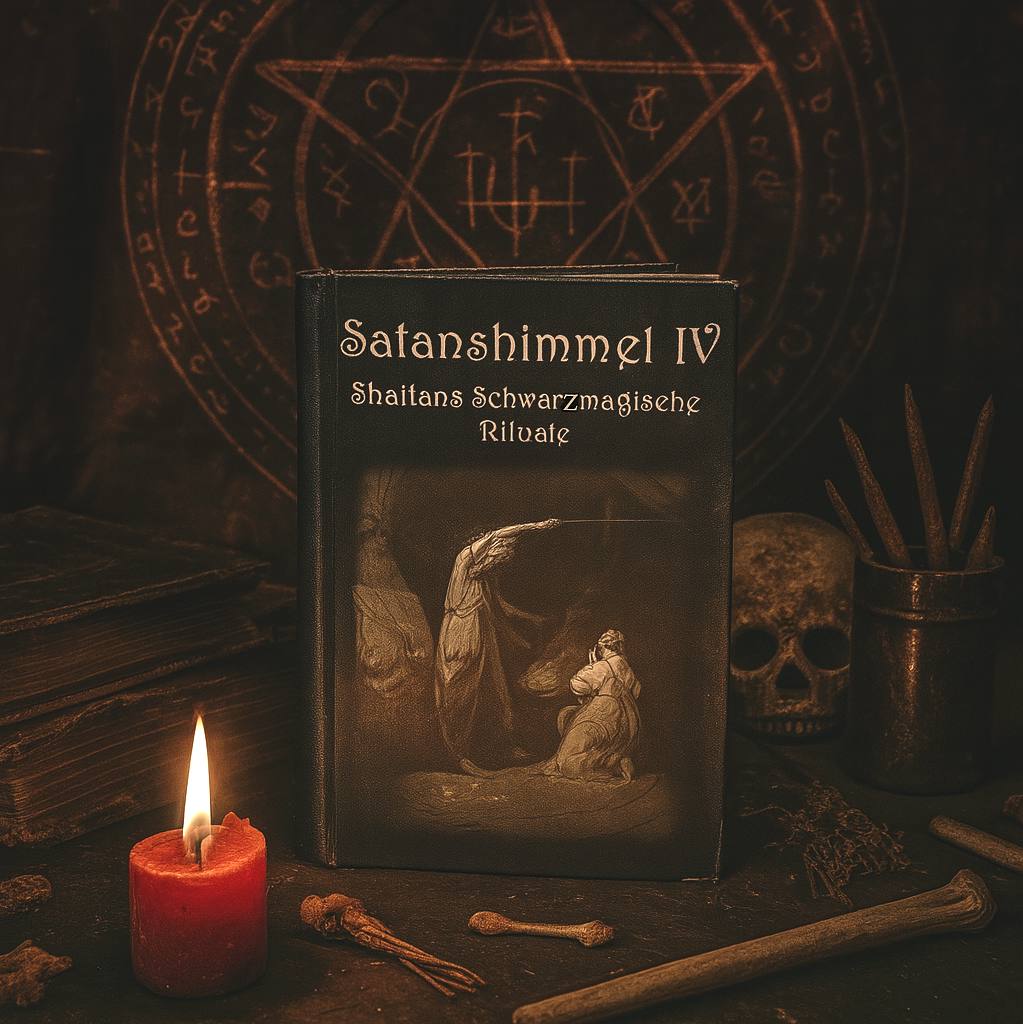 „Shaitans Schwarzmagische Rituale“ ist der vierte Band der Satanshimmel-Reihe. Jeder Band steht für sich und kann unabhängig von den anderen gelesen werden.