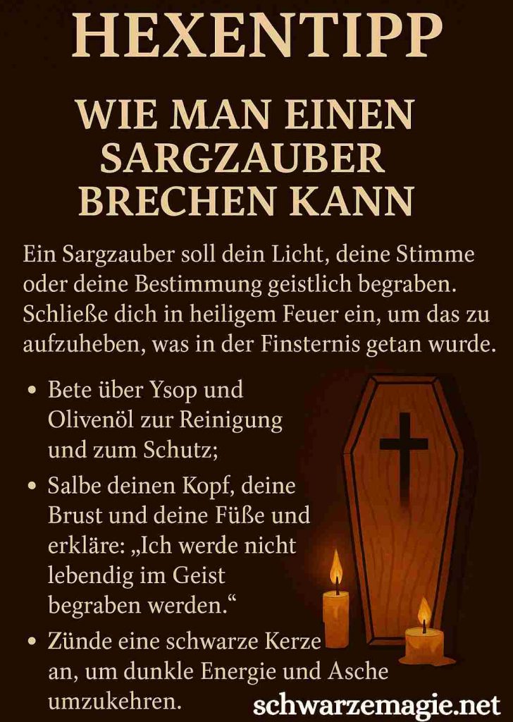 Ein Todeszauber kann durch Schutzrituale, Reinigungen oder symbolische Handlungen aufgelöst werden.