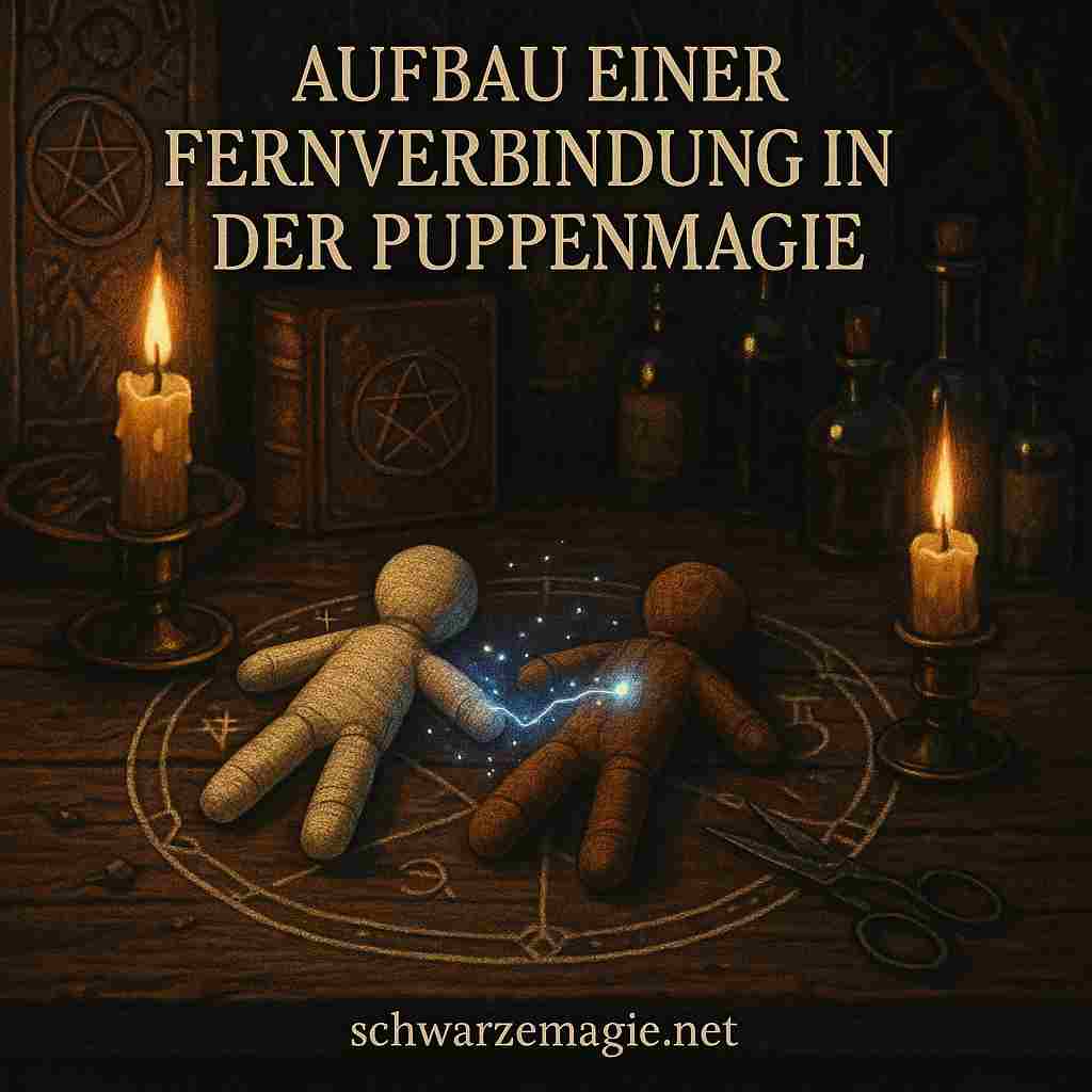 Eine Fernverbindung wird im Voodoo hergestellt, indem persönliche Materialien wie Haare, Fotos oder Namen mit einer Puppe verknüpft werden, um eine energetische Verbindung zur Zielperson aufzubauen.