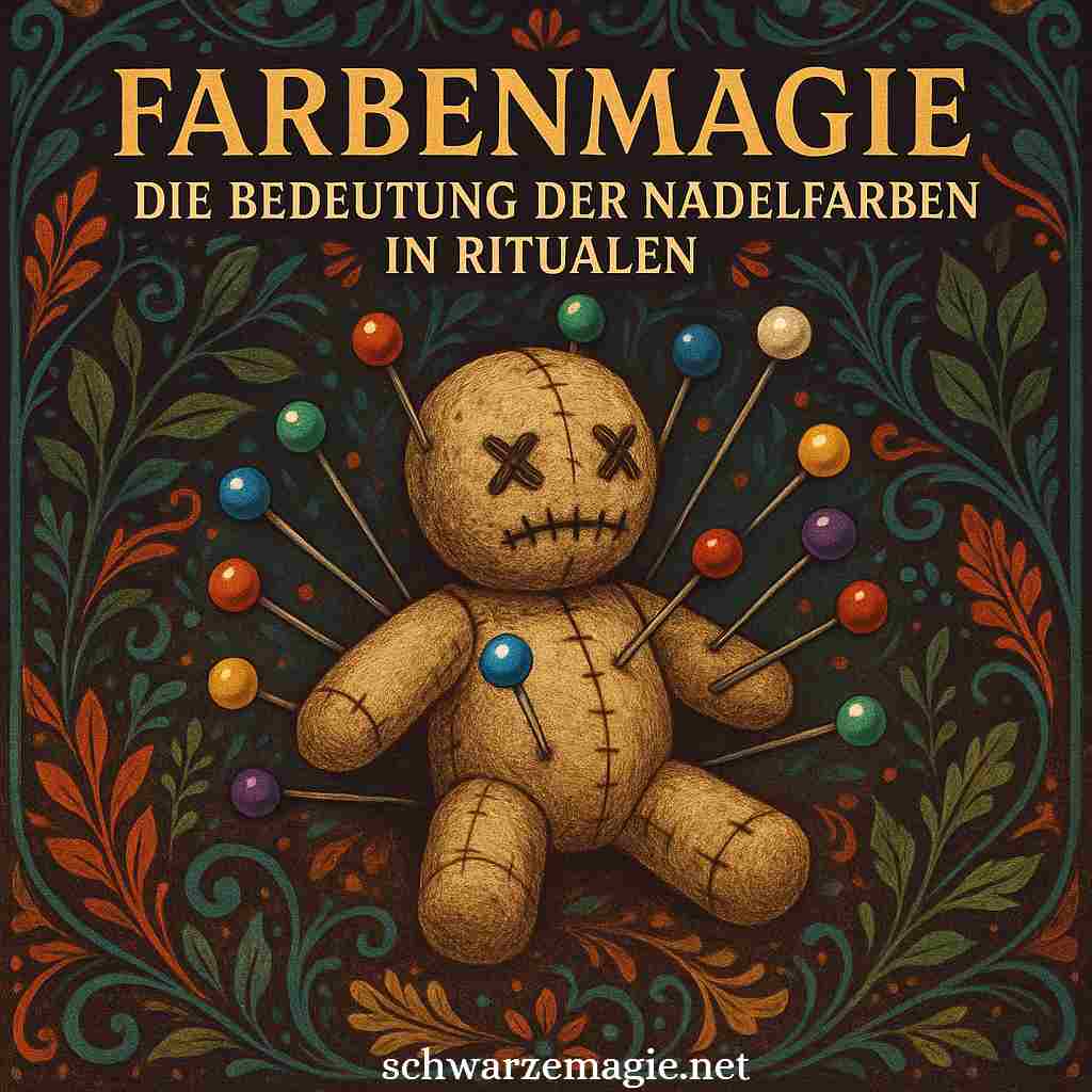Im Voodoo symbolisieren die Farben der Nadeln unterschiedliche Energien und Absichten – etwa Rot für Leidenschaft oder Wut, Blau für Heilung und Frieden, und Schwarz für Schutz oder Bannung.