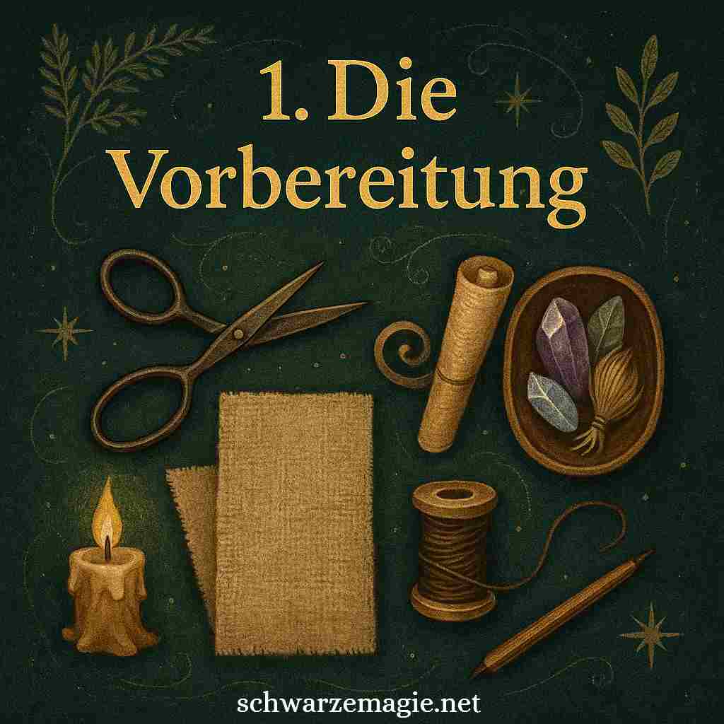 Vor der Herstellung einer Voodoopuppe bereitet man sich durch Reinigung, Fokussierung und das Sammeln persönlicher oder symbolischer Materialien vor, um die gewünschte Absicht klar zu verankern.